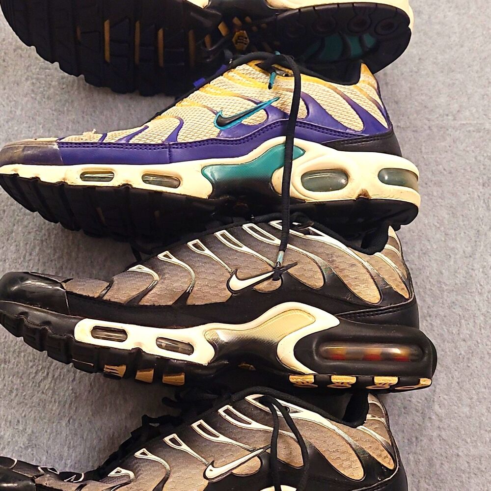 Nike Air Max Plus TN 2-Pair Used Lot - Grape Ice & Black/Grey - Size 8 READ DESC